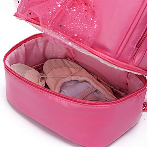 Knowooh Mochila para niñas Bolsa de Baile de Ballet Mochila Impermeable Mochila Escolar de Princesa Bailarina Bailarina Mochila Escolar para niños para niñas (Rosa)