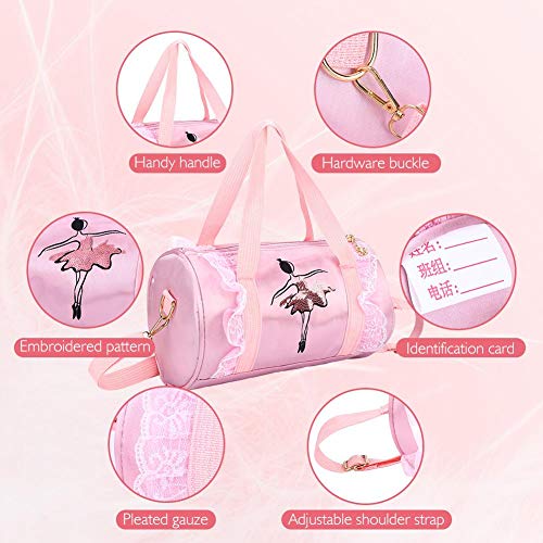 koulate Mochila de Ballet Infantil, Bolso de Baile con Vestido de Encaje Rosa para Bailarinas, niñas y niños (2#)
