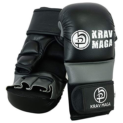 Krav Maga Negro Sparring y Pelea Shooto Guante - 7oz - Nuevo - Negro, S/M