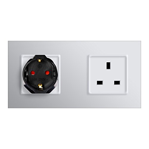kwmobile 2 adaptadores de Viaje compactos para Inglaterra - Enchufe de Viaje Shuko EU a UK en Negro
