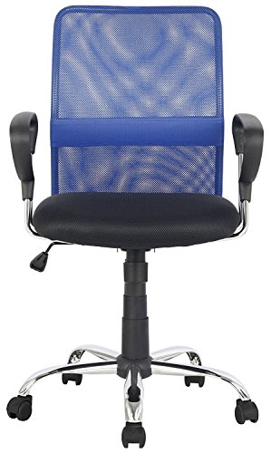La Silla Española Salamanca Oficina sin Reposacabezas, Piel_sintética, Azul, 51.50x113x63.50 cm