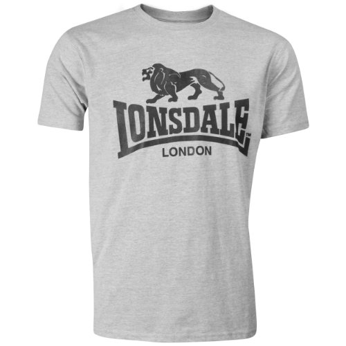 Lonsdale T-Shirt Logo Camiseta, Gris (Steingrau), Large para Hombre