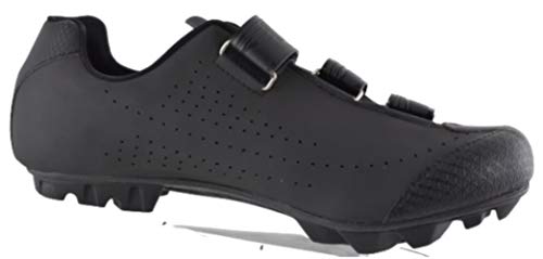 LUCK Zapatillas de Ciclismo Matrix Revolution MTB, con una estupenda Suela de Carbono Muy Ligera y rígida y Triple Velcro para un Ajuste (43 EU, Negro)