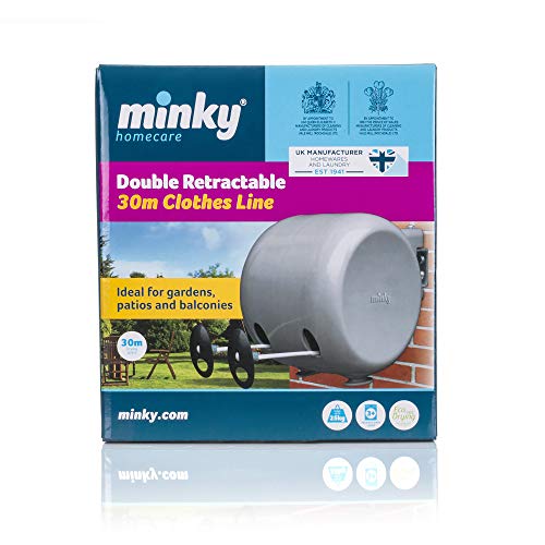 Minky Cuerda Retractable para Tender en Exterior - 30 m (2x15m)