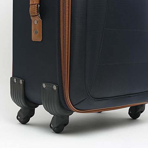 Misako – Maleta de Viaje LELSIE Mediana 69 X 35 X 23CM - 53L - 3,0KG en Color Azul Marino | 4 Ruedas Giratorias | Maleta Blanca de Gran Tamaño