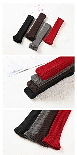 Nanxson Mujer Calientapiernas Calentar de Invierno Calentadores Piernas para Danza Yoga Formación (L, Rojo oscuro)