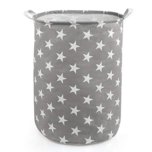 NEWSTYLE Pliable Panier à Linge,Grand Organiser Paniers pour Vêtements Stockage de Jouets Household Organisateur (Gris Star)