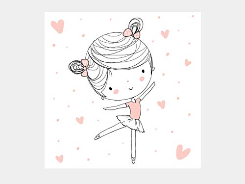 Oedim - Pack de 3 Cuadros Infantiles con Bailarinas, Cartón Ecológico, Diseño Elegante, Cantos Impresos, 40 x 40 cm