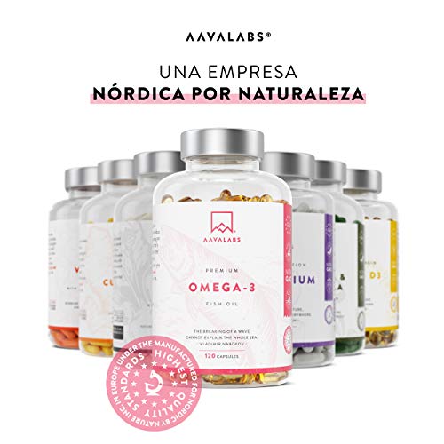 Omega 3 de Aceite de Pescado [2000 mg] - 1000 mg EPA y 500 mg DHA - Alta Potencia - Destilado Molecularmente para mayor pureza - Fuente de Ácidos Grasos - 120 cápsulas blandas - suministro de 60 días