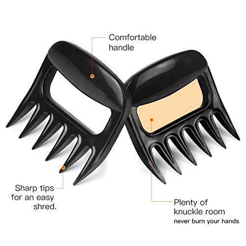 Opaceluuk Garras de Oso para BBQ para Cerdo Desmenuzado, Garras de Trituradora de Carnepara BBQ, Parrilla Ahumador Carne De Oso Garras De Pata, Accesorios para Parrillas para BBQ Ahumados.