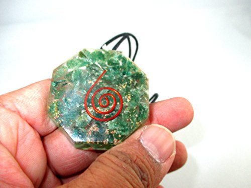 Orgón colgante – HIJET verde Mica Orgonite colgante Piezo eléctrico EMF protección ondas electromagnéticas reducción Prana vida fuerza energía Xmas a + + chokurei Bobina de cobre