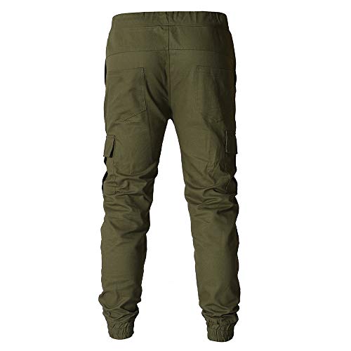 Overdose Pantalones Hombre Pantalón Deportivo De Color Puré con Vendaje Casual Pantalones Sueltos con Cordón Pantalon Baggy Hombre Original