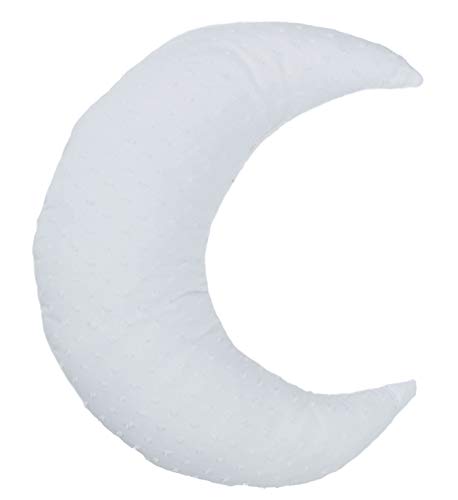 Pack 2 de Cojines con Nombre Bordado: Luna y Nube (Plumeti Blanco)