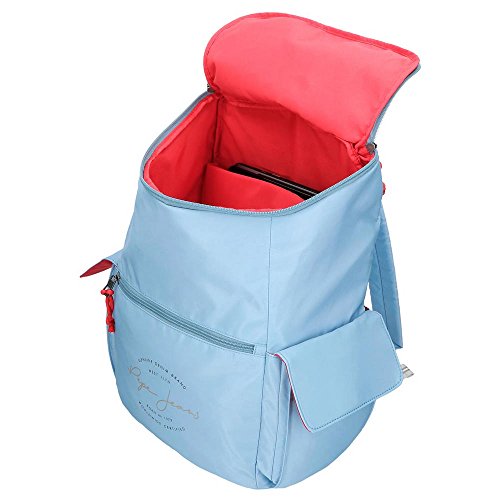 Pepe Jeans Yoga Mochila Adaptable para Portátil 15,6" Azul 33x44x19 cms Poliéster 25.92L