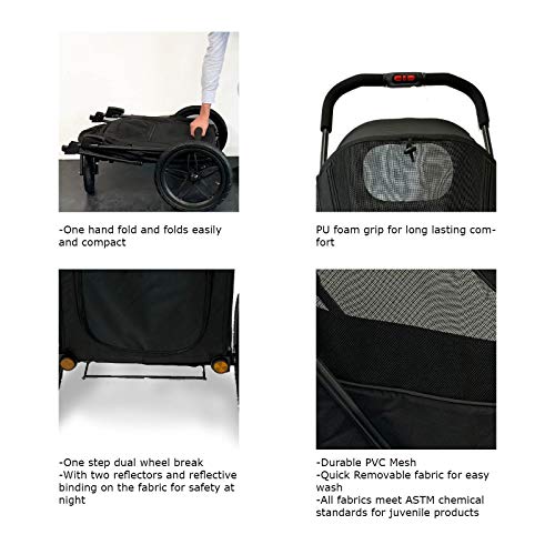 Petique Breeze Remolque para Bicicleta/ con Basculador De Gran Tamaño | Pliega Fácil con Una Mano | Ruedas De Aire 1 Unidad 12400 g