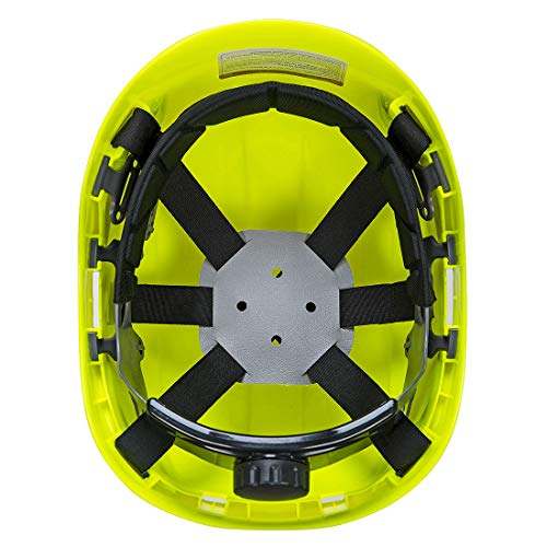 Portwest PS53 - Casco resistente para trabajo en altura, Amarillo, 52 - 63 cm