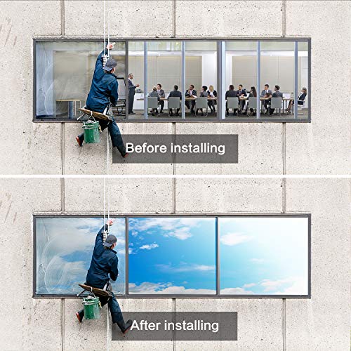 rabbitgoo Vinilo Cristal Ventana Película de Espejo Unidireccional Lámina Electricidad Estatica Protector Solar Privacidad Deorativos Adhesiva Anti 85% Calor y 99% UV para Hogar Oficina 76x400CM