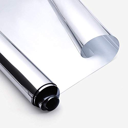 rabbitgoo Vinilo Cristal Ventana Película de Espejo Unidireccional Lámina Electricidad Estatica Protector Solar Privacidad Deorativos Adhesiva Anti 85% Calor y 99% UV para Hogar Oficina 76x400CM