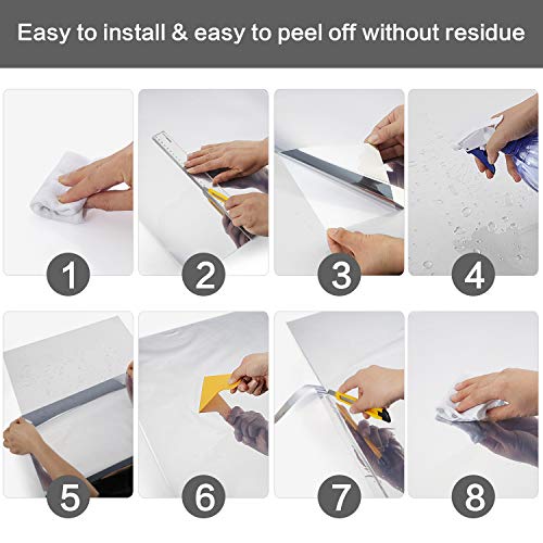rabbitgoo Vinilo Cristal Ventana Película de Espejo Unidireccional Lámina Electricidad Estatica Protector Solar Privacidad Deorativos Adhesiva Anti 85% Calor y 99% UV para Hogar Oficina 76x400CM