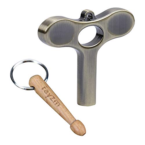 Rayzm llave de delux para Batería y Baqueta Llavero, Regalo para Percusionista (Pack de 2)