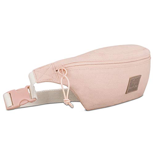 Riñonera Hombre y Mujer Rosa - JOHNNY URBAN Toni Riñoneras Hip Bag de Tela de Algodón para Festivales y Deportes - Bolsa de Cintura Hipster Fanny Pack Bolso de Viaje Repelente al Agua