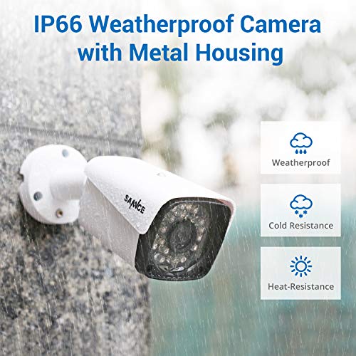 SANNCE Kit Sistema de Seguridad XPOE 1080P 4CH NVR y 4 IP Cámaras de vigilancia 2MP IP66 Impermeable Interior/Exterior IR Leds Visión Nocturna 100pies/30m detección de movimiento-1TB Disco Duro