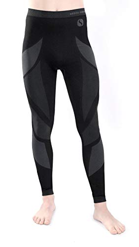 Sesto Senso® Pantalón Térmico Hombre Ropa Interior Térmica Funcional Calzoncillos Largos Leggins Termo Activo (L, Gris)