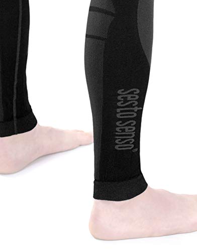 Sesto Senso® Pantalón Térmico Hombre Ropa Interior Térmica Funcional Calzoncillos Largos Leggins Termo Activo (L, Gris)