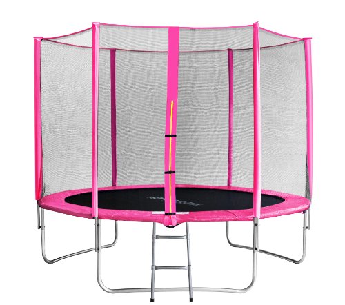 SixBros. SixJump 3,05 M Trampolín Cama elástica de jardín Fucsia - Escalera - Red de Seguridad - Lluvia Cobertura TP305/1694