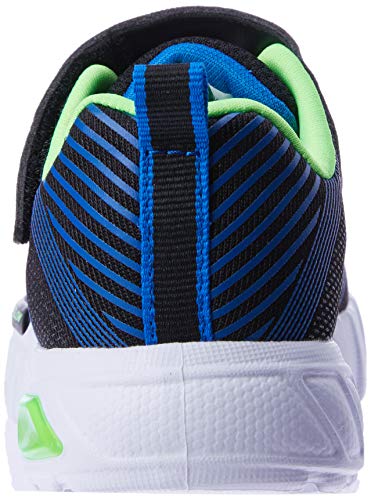 Skechers Flex-Glow, Zapatillas Hombre, Multicolor (BBLM Black Textile/Synthetic/Blue & Lime Trim), 45.5 EU