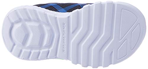 Skechers Flex-Glow, Zapatillas Hombre, Multicolor (BBLM Black Textile/Synthetic/Blue & Lime Trim), 45.5 EU