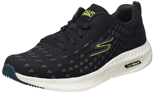 Skechers Performance Go Run Smart Hyper-Solar View, Zapatillas Hombre, Negro (BKBL Black Textile/Blue Trim), 43 EU