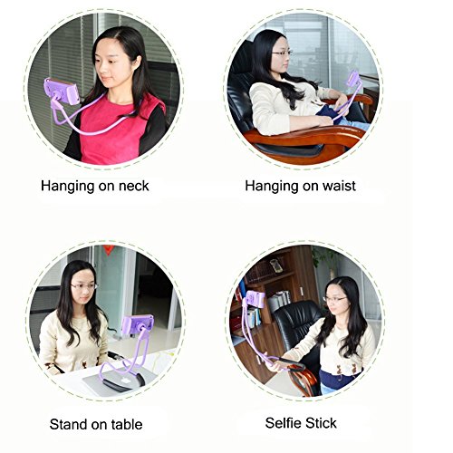 Soporte universal elegante del teléfono móvil, colgante en el soporte del teléfono celular del soporte del cuello, soporte perezoso flexible DIY que rota libre para las funciones múltiples