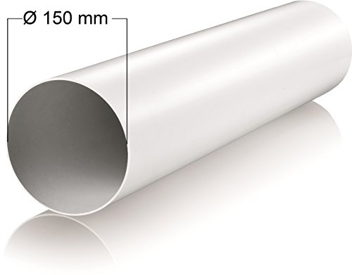 Tubo de ventilación de 150 mm de diámetro, 0,5 m de largo, de plástico ABS, tubo redondo, tubo de salida de aire, canal de extracción de humos, canal de 15 cm de diámetro y 50 cm de largo, sistema de tubos redondos