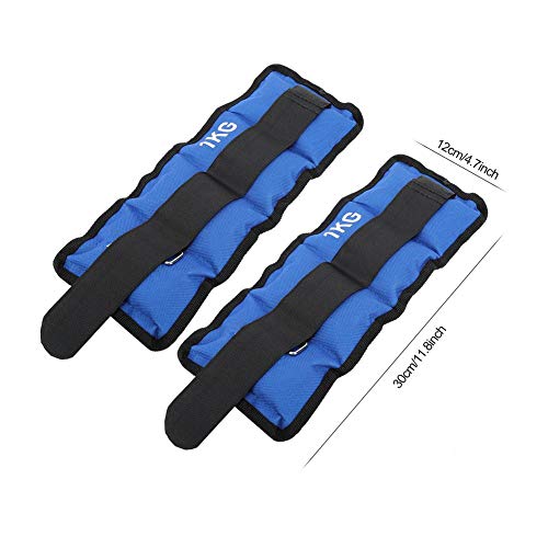 VGEBY 2 Piezas Bolsa de Arena Pierna Tobillo muñeca Bolsa de Arena Pesas Correa Fuerza Gimnasio Fitness Yoga Correr Equipo de Entrenamiento(1 KILOGRAMO)