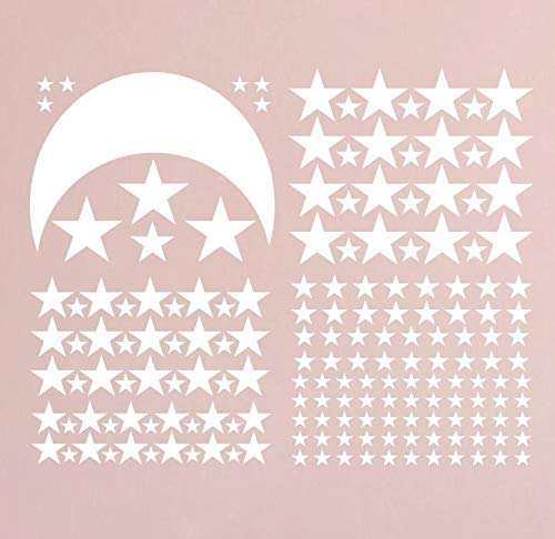 Vinilo adhesivo de pared con luna y estrellas, extraíble para niños, decoración de habitación de bebé, decoración de habitación de bebé, decoración de pared para el hogar, casa, dormitorio