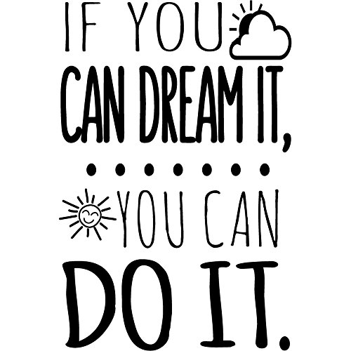 Vinilo de pared decorativo, pegatina de pared con frase en Inglés"If you can dream it",wall quote art sticker decal for home, Wall Stickers, Art Sticker Decal Mural, Wall Decal Sticker DC-18200-M