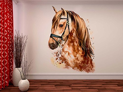 Vinilo Decorativo Pared Caballo Marrón | Varias Medidas 72x100cm | Pegatina Adhesiva Decorativa de Diseño Elegante