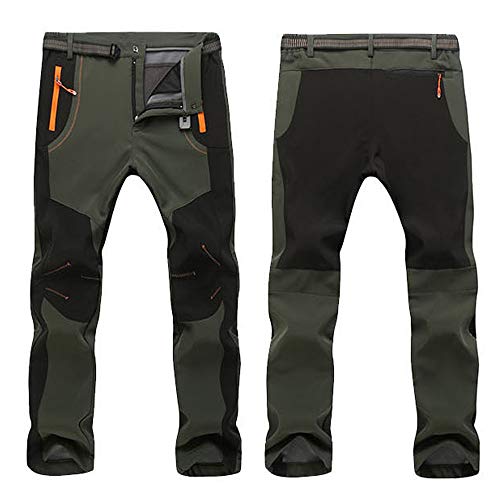 waotier Pantalone Hombres Pareja Impermeable A Prueba de Viento Senderismo al Aire Libre Cálido Invierno Pantalones Rectos Gruesos Pantalones al Aire Libre