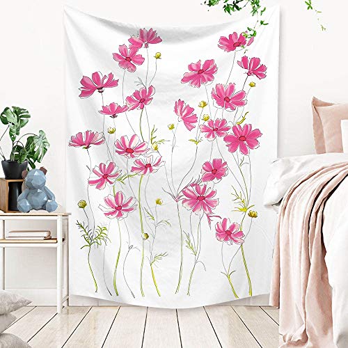 WERT Tapiz Estrellado de Luna psicodélica para Colgar en la Pared, Alfombra de Cielo, Tapiz de Dormitorio, Accesorios de decoración de Mariposas A14 150x130cm