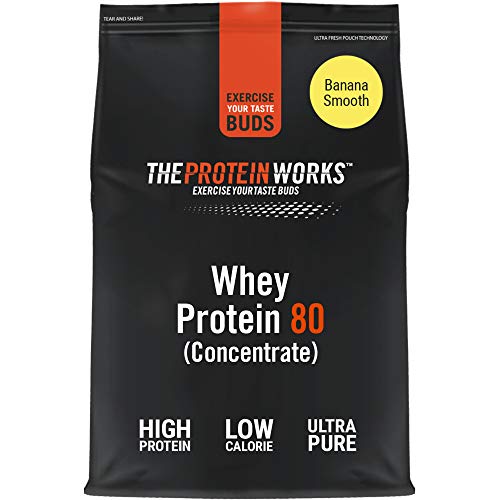 Whey Protein 80 | 82% De Proteína | Batido Alto En Proteínas & Bajo En Azúcares | THE PROTEIN WORKS | Plátano Suave | 500g
