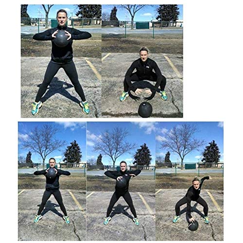 WXYZ Pelota Medicinal Balón Medicinal De Fitness Negro, Relleno De Barro Y Arena, Carcasa Antideslizante De PVC Engrosado, No Elástico, para Hombres Y Mujeres, Entrenamiento De Fuerza De 2 Kg A 20 Kg