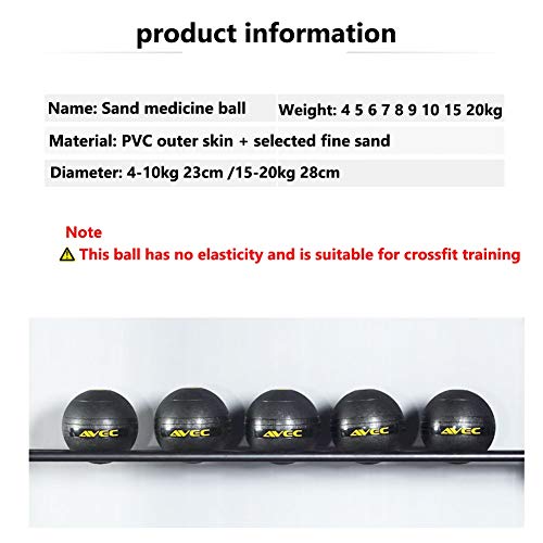 WXYZ Pelota Medicinal Balones Medicinales De Arena Blanda De PVC, Pelota De Fitness Grand Slam De Gravedad, Entrenamiento De Fuerza, Entrenamiento De Fuerza Explosiva 4kg-20kg (Size : 15kg)