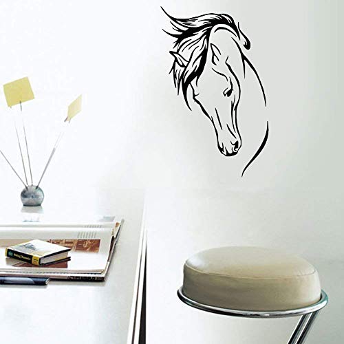 Yosoo Etiqueta engomada de la Pared de la Cabeza de Caballo Decalques de Pared desprendibles Arte del Vinilo de DIY Mural Hogar Cocina Salón Dormitorio Decoración de la Puerta de la Pared