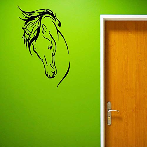 Yosoo Etiqueta engomada de la Pared de la Cabeza de Caballo Decalques de Pared desprendibles Arte del Vinilo de DIY Mural Hogar Cocina Salón Dormitorio Decoración de la Puerta de la Pared