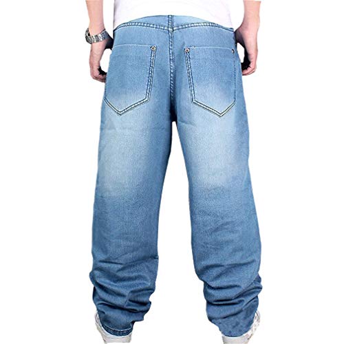 YUANDONGXING Vaqueros De Hip Hop para Hombres Vaqueros Casuales De Baile Callejero Vaqueros Anchos De Pierna Ancha Vaqueros De Skate Pantalones