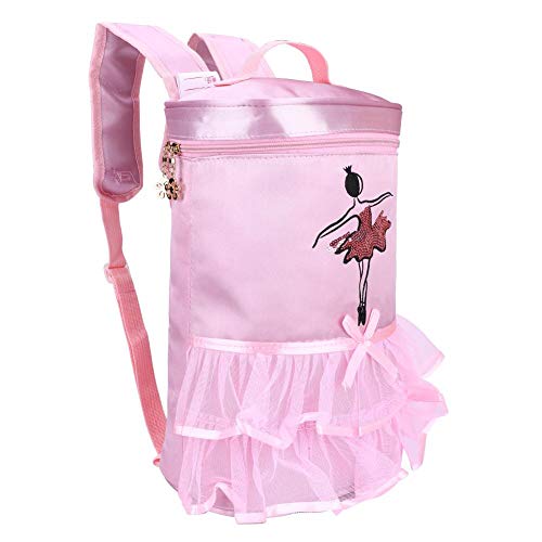 Zerodis- Mochila para niñas Ballet Dance Bag Tutu Pink Dress Dance Satén Mochila Bailarina con Lentejuelas y asa para niñas pequeñas (Pink)