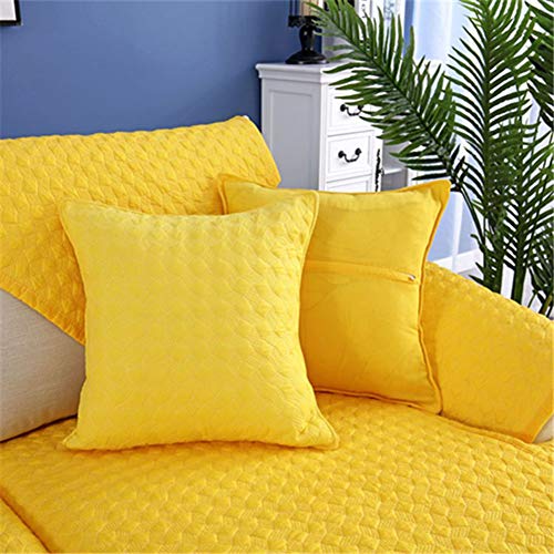 ZIXING Fashion Jacquard Fundas de Toalla de sofá Protector de Muebles Color sólido Antideslizante Cubre para Sofá Tacto Cómodo Decorativo Amarillo 110 * 210cm