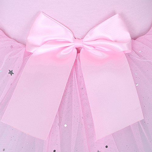 ZNYUNE Niña Tutu Vestido de Ballet Danza Clásico 184 Rosa XL para 5-6 años