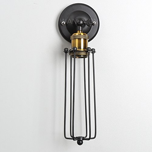 2 Pcs Lámparas Apliques de Pared Luces Clásicas Iluminación Ajustable Jaula de Metal Bañadores de pared Retro Rústico Escalera Dormitorio Espejo Hotel